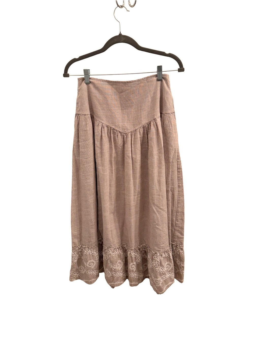 Laffaire Los Angeles Cottagecore Lace-Hem Maxi Skirt